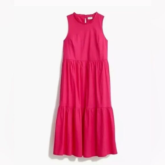 J.Crew Sleeveless Pink Tiered Dress - Picture 1 of 6